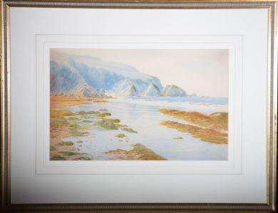 George Edgar Treweek (1869-1961) - Watercolour, Lee Bay, near Ilfracombe, Devon