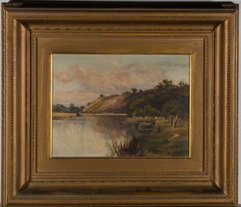 J. Alfred Swatkins (fl.1888-1923) - 1895 Oil, River and Rushes