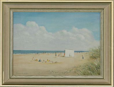 Charles Wood - 1982 Oil, Beach Scene