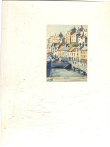 J.A. Mackay - 20th Century Watercolour, Coastal Town Scene
