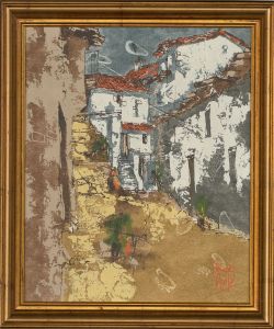 Miguel Arila After Bernard Dufour - 20th Century Acrylic, Steps At Montmartre