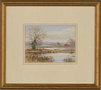 Bill Toop RI MCSD AOI (b.1945) - 1990 Watercolour, Floods in the Stour Valley