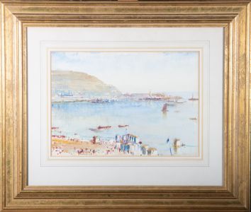 Samuel John Lamorna Birch RA (1869-1955) - Watercolour, Sunny Harbour Scene