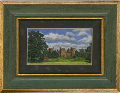 Barbara Valentine RMS - Contemporary Gouache Miniature, Approach to Bodiam