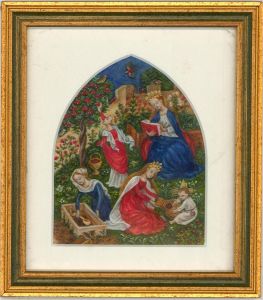 Barbara Valentine RMS - Contemporary Oil Miniature, The Garden of Paradise