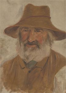 Mid 20th Century Oil - Bearded Man in Hat