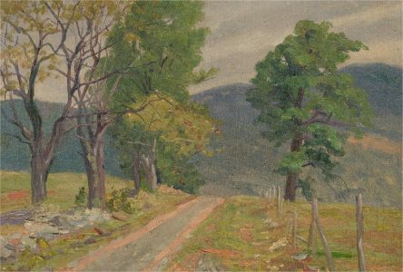 Early 20th Century Oil - Path Down To The Valley