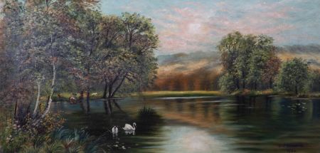 E. Robinson - 1930 Oil, Tranquil Lake