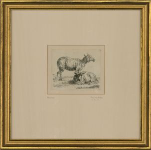Nicolaes Berchem (1621-1683) - 19th Century Etching, Two Sheep
