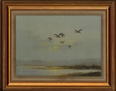 Howard Devonald (b.1944) - 20th Century Oil, Call of the Wild (Canada Geese)