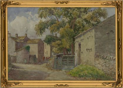 Joseph West FRSA BWS (1881-1958) - Watercolour, Old Grassington, Cove Lane