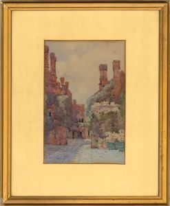 Rosa Wallis (1857-c.1938) - Turn of the Century Watercolour, Tudor Chimneys