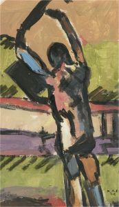 M.A.E. - 1979 Gouache, Tiberius Gracchus and his Loyal Advisor Priest Herous