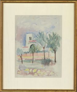 Emmanuel Levy (1900-1986) - 1975 Watercolour, Mediterranean View