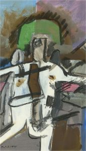 M.A.E. - 1979 Gouache, Two Followers of a Pontifex Maximus