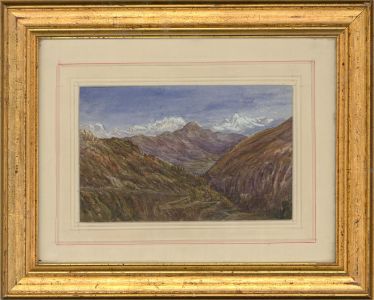 20th Century Watercolour - Alpine Mountains