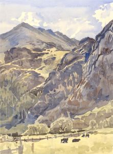 Brian C. Wade - Contemporary Watercolour, Mountains and Cattle