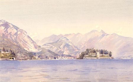 Brian C. Wade - Contemporary Watercolour, Coastal Town View