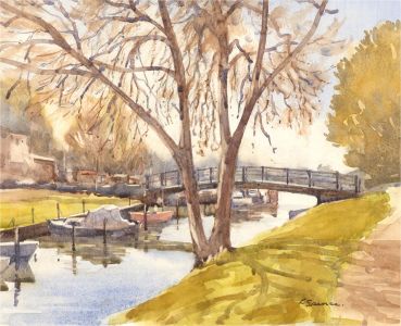 Lawrence Spence (1932-2017) - 20th Century Watercolour, River Bridge