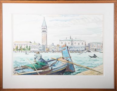 Kate Thorpe - Framed 20th Century Watercolour, Venice from the Water
