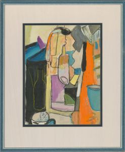 St. Ives School Contemporary Acrylic - Still Life with Bottles