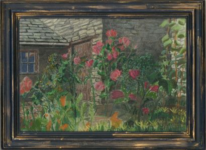 David Webster - 2001 Pastel, Cottage Garden Corner