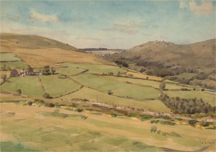 Brian C. Wade - 20th Century Watercolour, Towards Honeybag, Dartmoor
