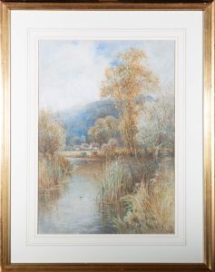 George Vicat Cole RA (1833-1893) - 1869 Watercolour, English Country River