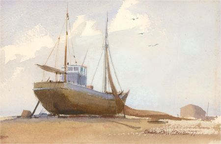 Dennis John Hanceri RSMA (b.1928) - 1977 Watercolour, Fishing Boat