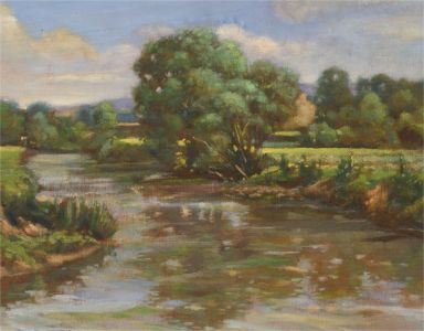 Mid 20th Century Oil - Summer River