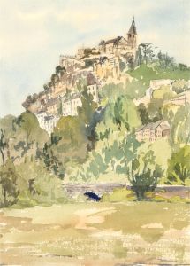Sylvia E. Churchward-Wade - Contemporary Watercolour, Mountain Town