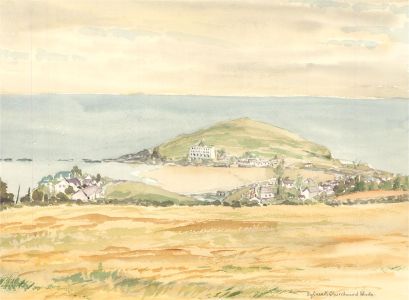 Sylvia E. Churchward-Wade - Contemporary Watercolour, Sea View with Town