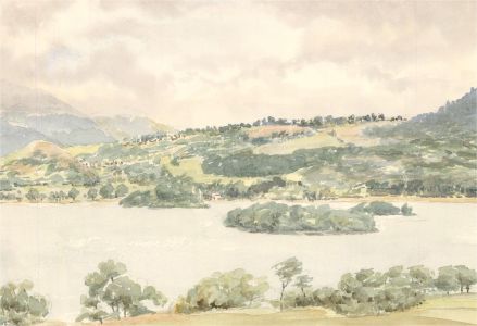 Sylvia E. Churchward-Wade - Contemporary Watercolour, River View with Trees