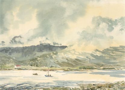 Sylvia E. Churchward-Wade - Contemporary Watercolour, River View with Boat
