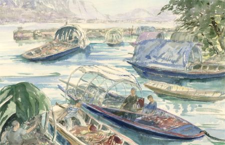 Sylvia E. Churchward-Wade - Contemporary Watercolour, Barges