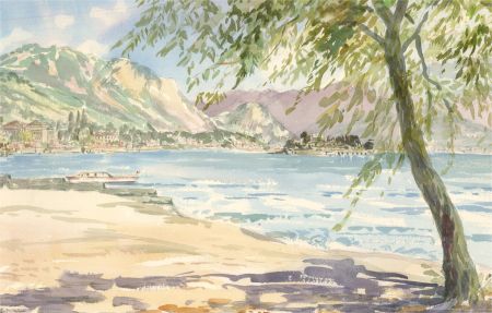 Sylvia E. Churchward-Wade - Contemporary Watercolour, Mountainous Coastal View