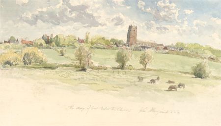 Brian C. Wade - 1991 Watercolour, The Village of Great Budworth
