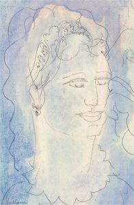 Brian Midlane - 20th Century Pen and Ink Drawing, The Blue Lady