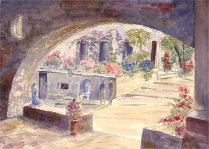 Sylvia E. Churchward-Wade - Contemporary Watercolour, Springtime Street View
