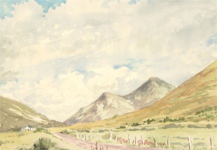 Sylvia E. Churchward-Wade - Contemporary Watercolour, Mountain Path with House