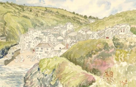 Sylvia E. Churchward-Wade - Contemporary Watercolour, Coastal Town View