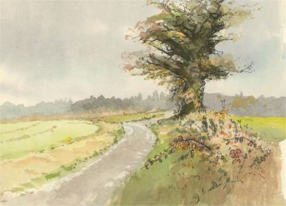 Keith Johnson (1931-2018) - 2009 Watercolour, Scotts Corner, Panxworth