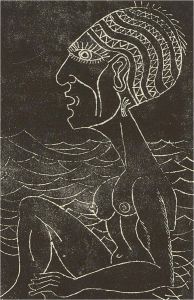 Eddie Bianchi (fl.1975-95) - Contemporary Woodcut, The Bather