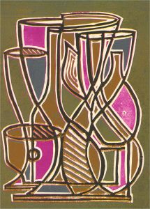 Eddie Bianchi (fl.1975-95) - Contemporary Silkscreen, Cubist Cups