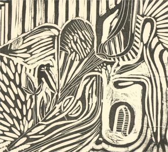 Eddie Bianchi (fl.1975-95) - Contemporary Woodcut, Abstract Monochrome