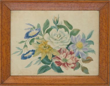 Mid 19th Century Watercolour - Victorian Posy