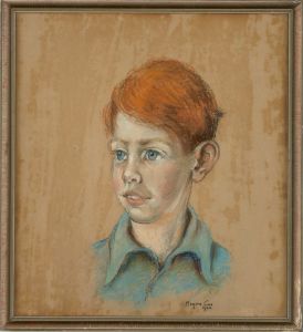 Marjorie Cox  - 1960 Pastel, Portrait of a Young Boy