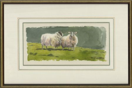 Jonathan Pomroy - 1997 Watercolour, Two Ewes