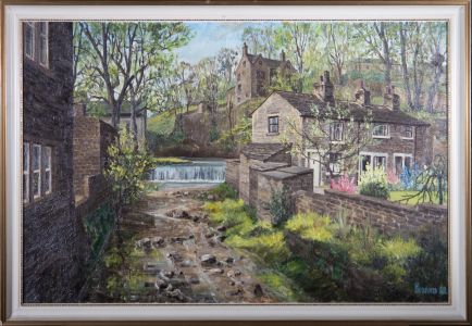 K. Norris - 1969 Oil, Village Scene