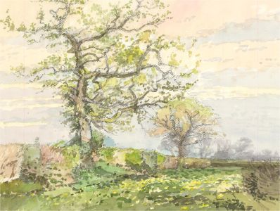 Keith Johnson (1931-2018) - Contemporary Watercolour, Two Trees